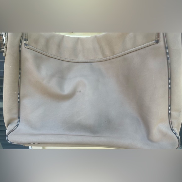 Burberry Fragrance Polyester PVC Tan Nova Check Messenger Bag Crossbody Unisex - Picture 3 of 11